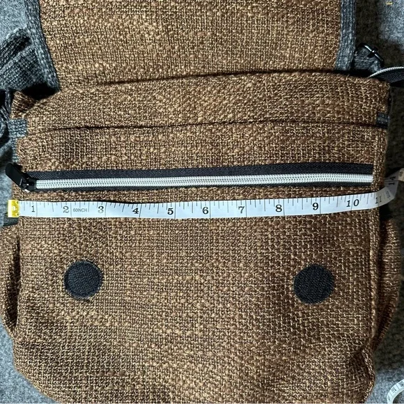 Dime Bags 11 Brown Hemp Mini Messenger - Tablet Sleeve, Smell Proof- Unisex